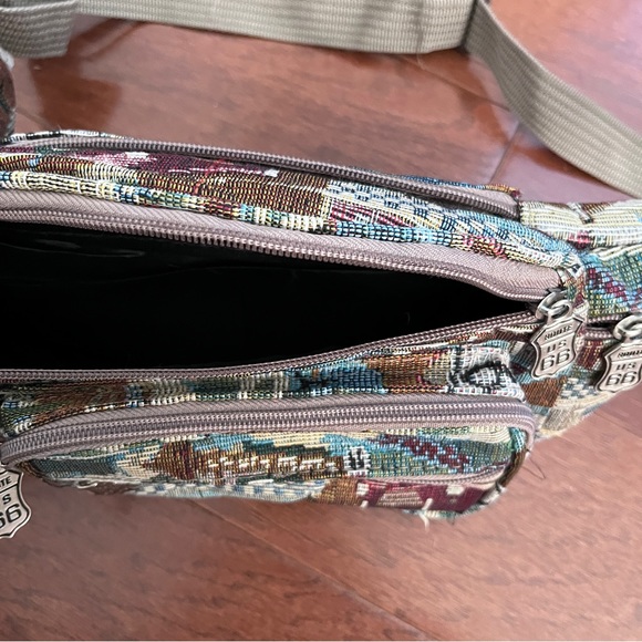 Route 66 Tapestry Fabric Fanny Pack Belt Bag Vintage - Picture 6 of 6